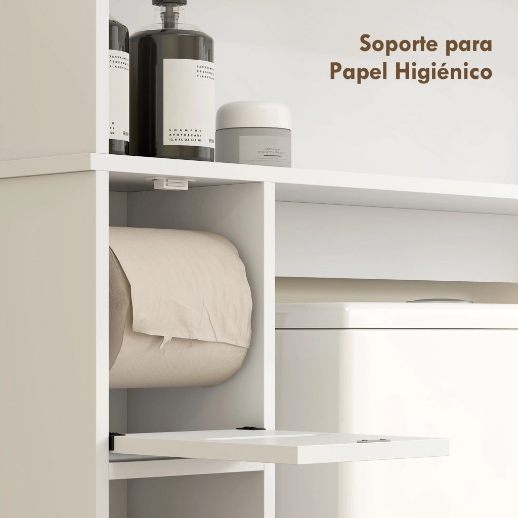 Mobiletto Sospeso per Bagno con 2 Ante e Ripiano Regolabile ¨C Zephmum ¨C Bianco 60x30x30
