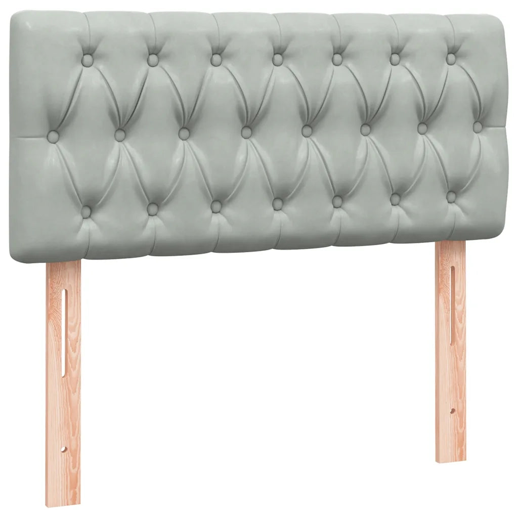 Giroletto a Molle con Materasso grigio chiaro 90x210 cm Velluto