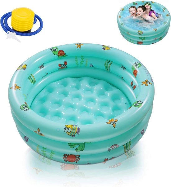 Piscina per bambini – Piscina per bambini – Piscina per bambini – Piscina per bambini con pompa a aria – Piscina per bambini sicura – Piscina per bambini con diametro 100 x 27 cm – Piscina rotonda