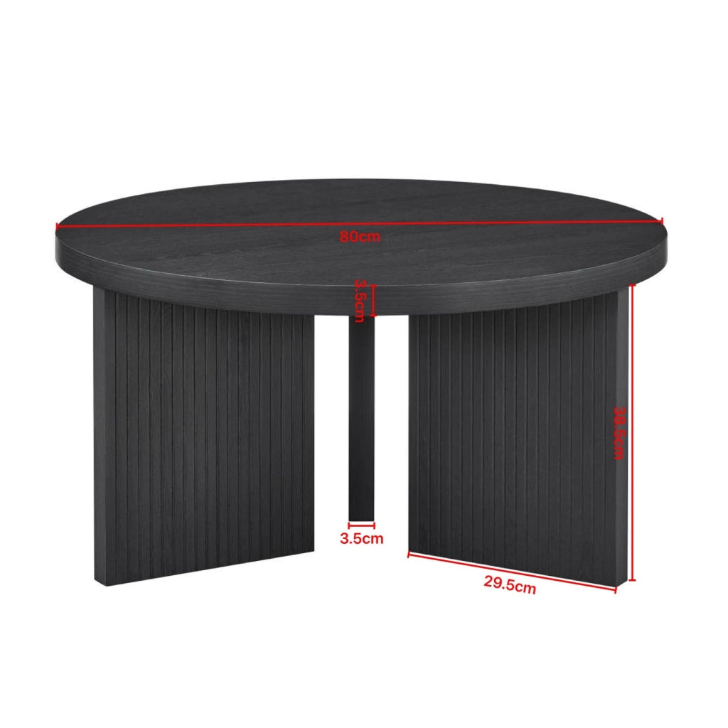Tavolino da caffè rotondo nero in MDF