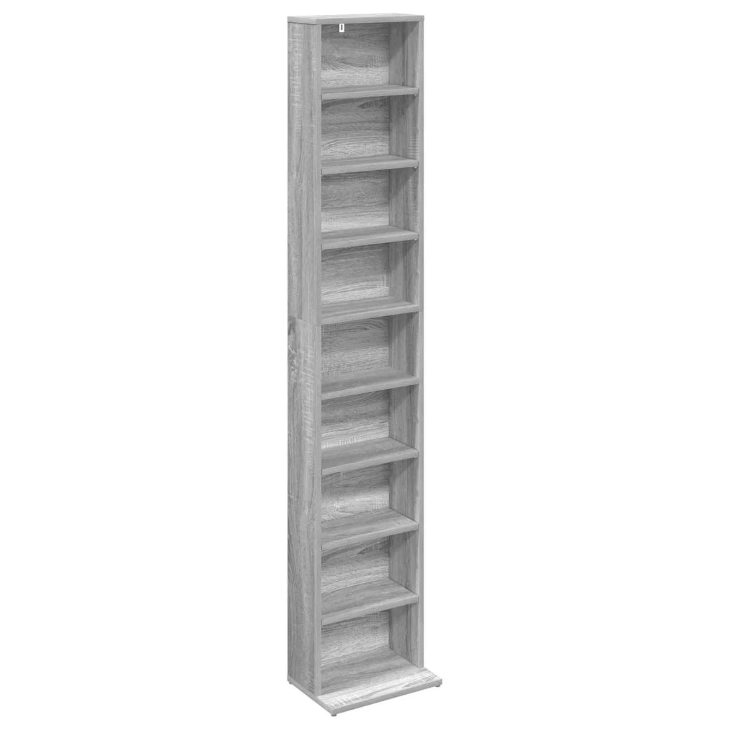 Mobile per CD 2 pz Sonoma grigio 33 x 23,5 x 175 cm 8012653