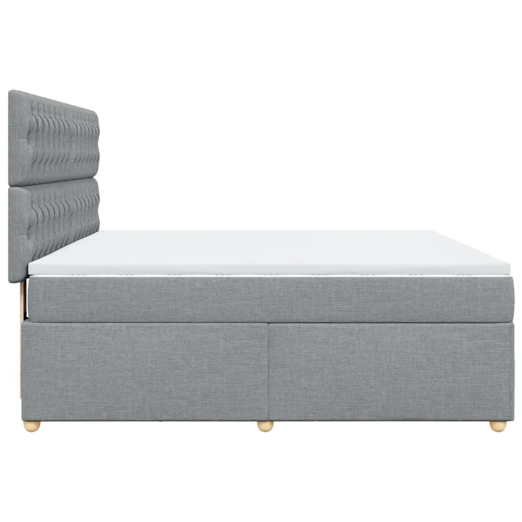 vidaXL Giroletto a Molle con Materasso Grigio Chiaro180x200 cm Tessuto