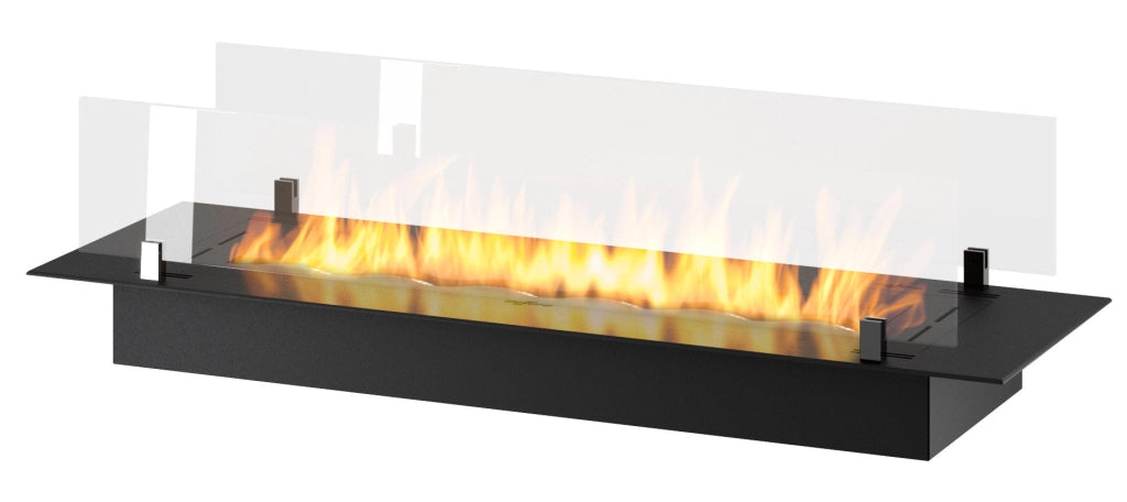 Bruciatore a Bioetanolo da Incasso 100x32x15 cm Insert Slim 1000 Nero con Vetro