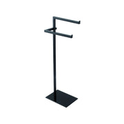 Piantana portasciugamani nera in acciaio con base in vetro temperato 20x86,5x28 cm Feridras