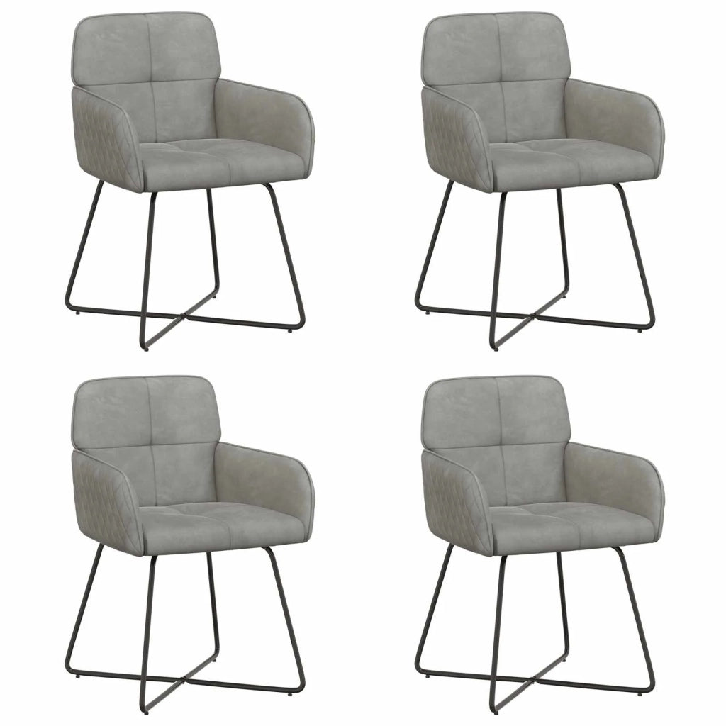 Sedie da pranzo 4 pcs Velluto (V) Grigio Chiaro 3428209