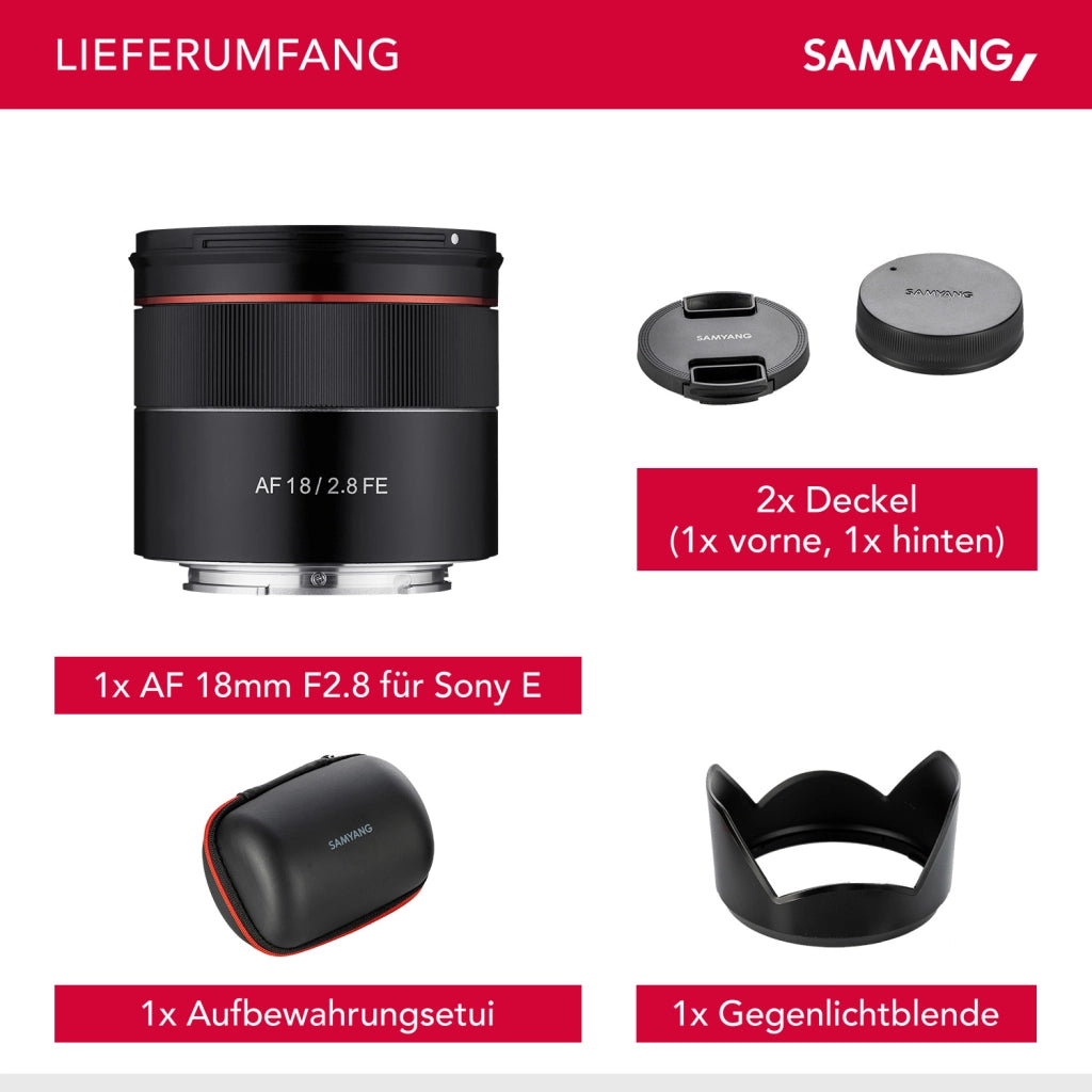 Obiettivo fotografico AF 18 mm F2.8 FE - Autofocus full-frame APS-C a focale fissa - compatibile con Sony E-mount