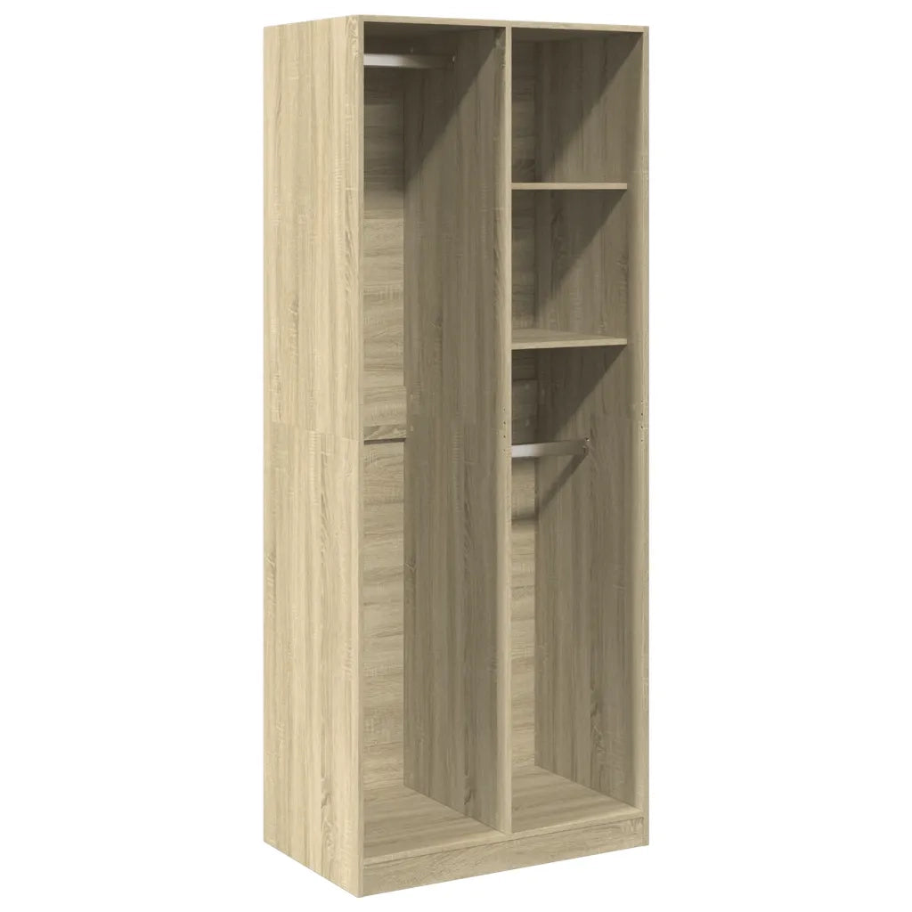 vidaXL Armadio Rovere Sonoma 80x50x200 cm in Legno Multistrato
