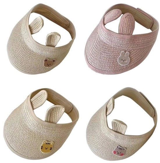 Cappello di paglia per bambina, cappello da spiaggia per bambini