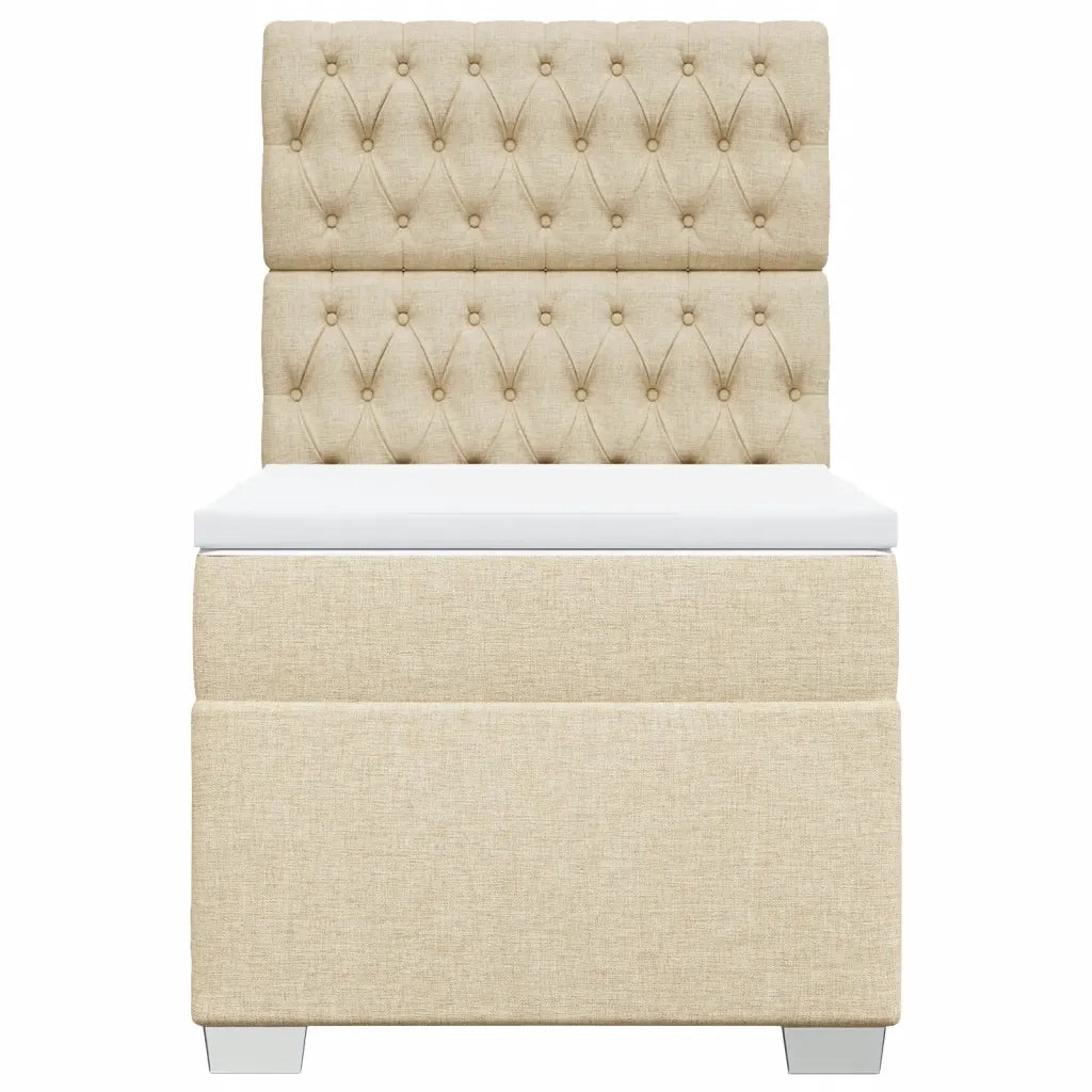 Giroletto a Molle con Materasso Crema 90x190 cm in Tessuto 3290355