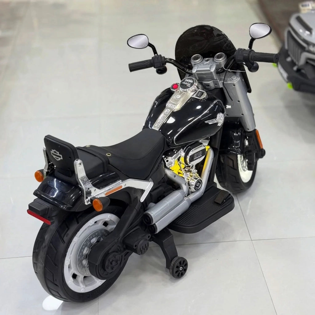 Moto Elettrica per Bambini Cruiser Acceleratore a Manubrio 12V 7Ah Argento Metallizzato