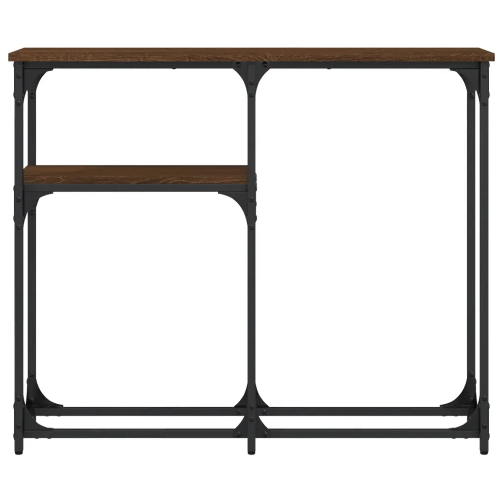 Tavolo Consolle Rovere Marrone 90x22,5x75 cm Legno Multistrato 834094