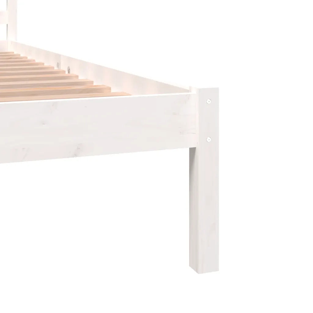 Giroletto-Struttura Letto in Legno Massello di Pino 140x190 cm Bianco