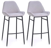 Set 2 Sgabelli 49,5x41x105 cm in Similpelle Grigio Chiaro