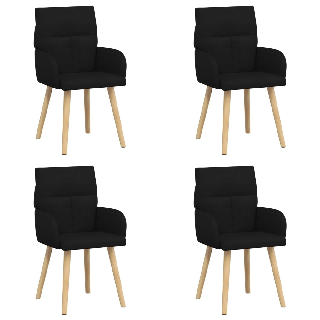 Sedie da pranzo 4 pcs Tessuto Nero 60 x 56 x 96 cm 3428359