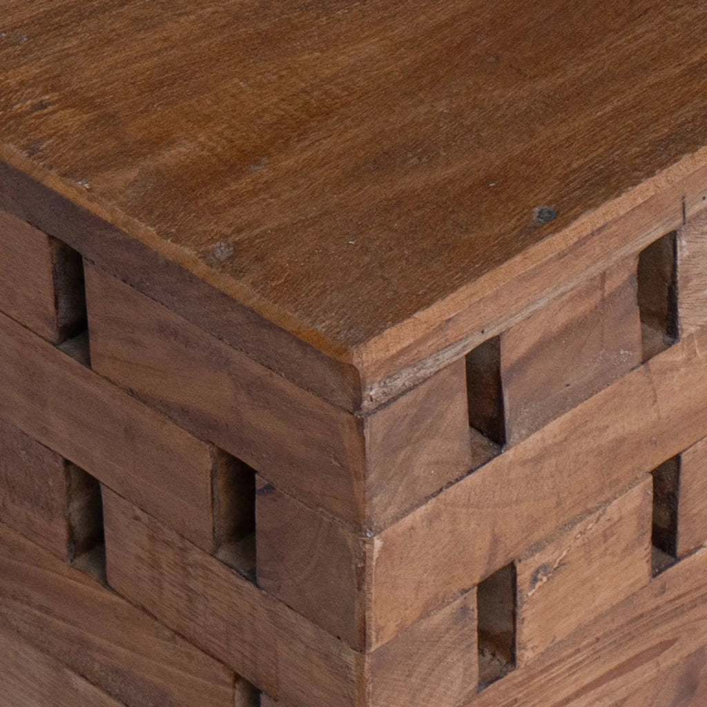 Pouf Naturale 29 x 29 x 48 cm Legno massello di recupero 42012388