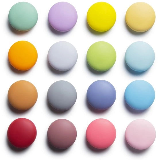 Magnetetti per frigorifero, superficie lucida e opaca, magnetetti per lavagne bianche, armadi, cucine, uffici, adesivi decorativi magnetici forti, 16 colori, multipack, 16/9 pezzi