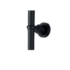 Colonna Doccia Round Nero Opaco con Centrale Scorrevole Minimal e Deviatore Verticale – Soffione Ø20 cm