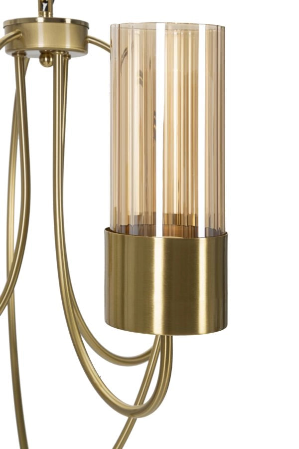 Lampadario Versailles 3 Luci Ø60x103 cm in Ferro e Vetro Nero