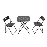 Set Bistr¨° 3 Pezzi Pieghevole - Zephmum- Nero, Resistente alle Intemperie
