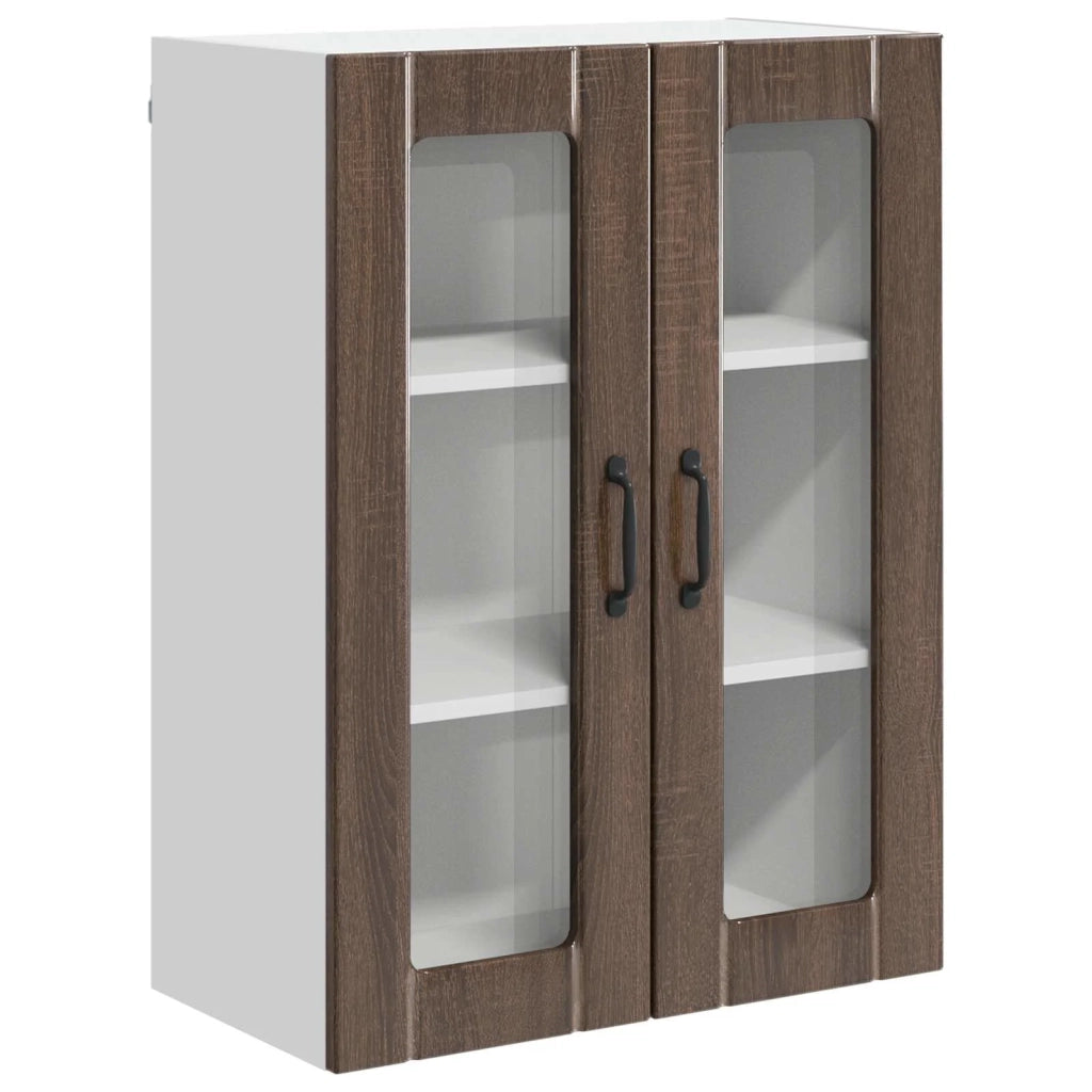 Mobile in vetro da parete LUCCA Rovere Marrone 60 x 31 x 80 cm