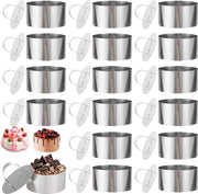 Set di anelli per dessert e per il pranzo 8 cm - acciaio inossidabile - set di anelli con pulsante - piccola anello per torta - anelli rotondi per il pranzo - DIY Cake ring