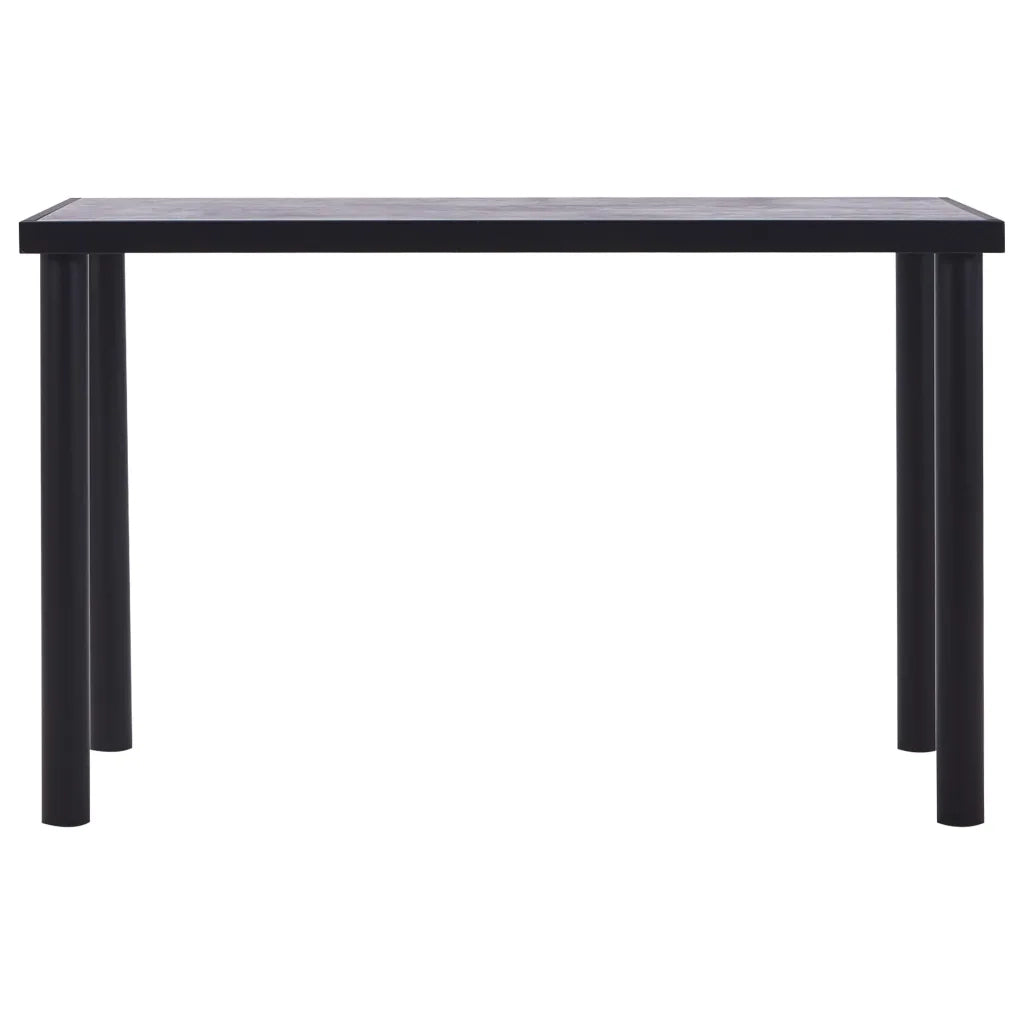 Tavolo da Pranzo Nero e Grigio Cemento 120x60x75 cm in MDF