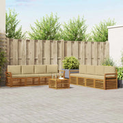 Set divani 9 pcs Naturale e Beige Legno di Acacia Massello 3374573