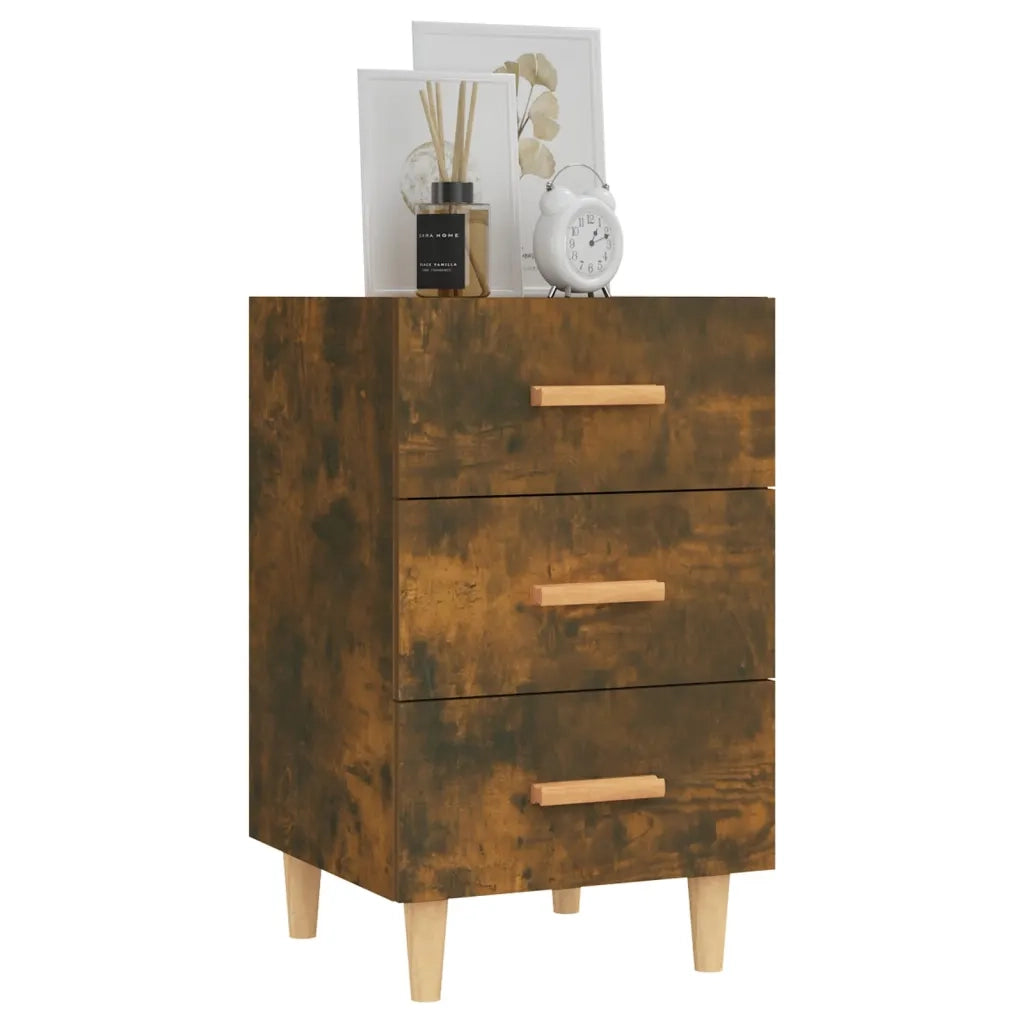 Comodino-Tavolino da notte Rovere Fumo 40x40x66 cm in Legno Multistrato 535272