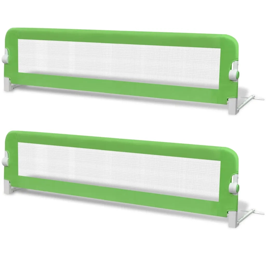 Sponde Letto per la Sicurezza dei Bambini 2 pz Verde 150x42 cm 276084