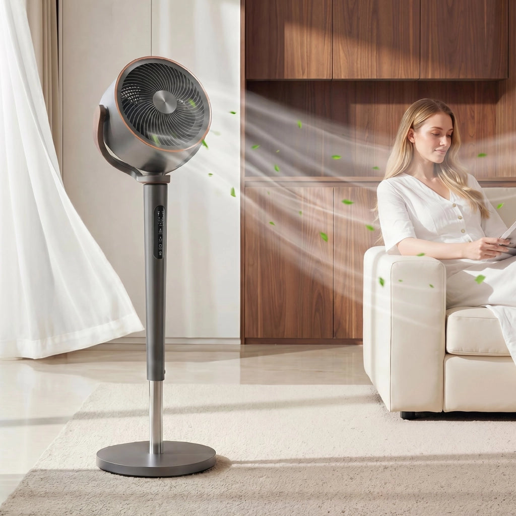 Ventilatore a Torre Oscillante con Telecomando e Display LED ¨C Zephmum ¨C Grigio