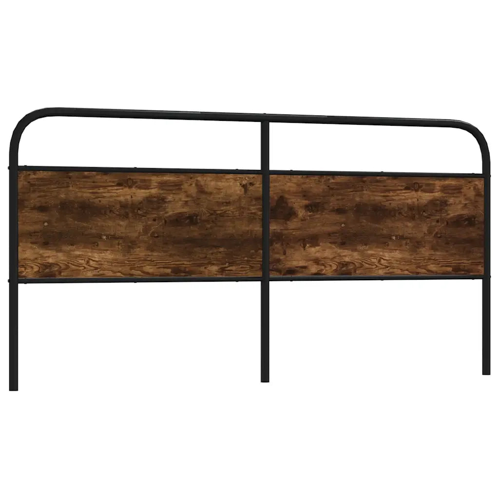 Testiera Rovere Fumo 180 cm in Acciaio e Legno Multistrato