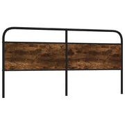 Testiera Rovere Fumo 180 cm in Acciaio e Legno Multistrato