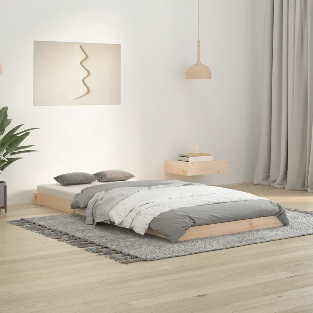 Giroletto senza Materasso-Struttura Letto 90x200 cm in Legno Massello di Pino 574556