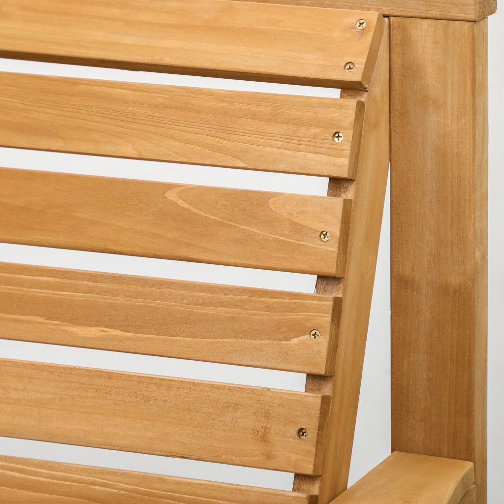 Bistrot da giardino in 3 pezzi in legno resistente alle intemperie; design lamellare con foro per ombrello; marrone