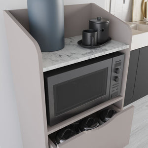 Mobile 2 Cassetti 2 Ripiani 60x36x136 cm in MDF Gorki Bianco