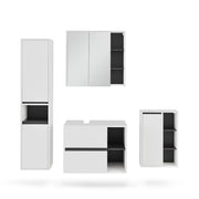 Vicco Set di mobili da bagno Bianco/Grigio 4 parti