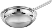 Padella in Acciaio Inox 28 cm Smalto Antifrattura PTFE Cottura a Induzione Argento