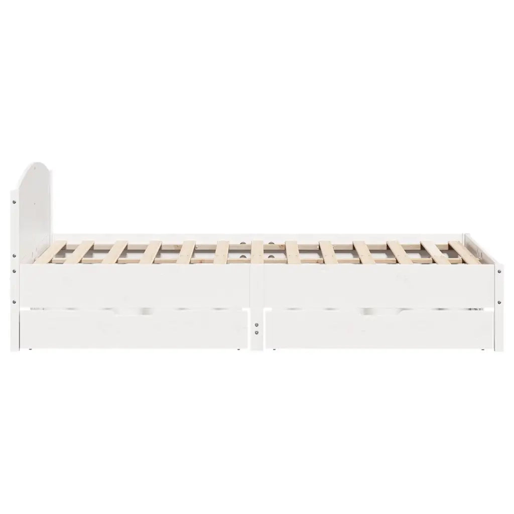 Letto senza Materasso Bianco 150x200 cm Legno Massello di Pino 3301825