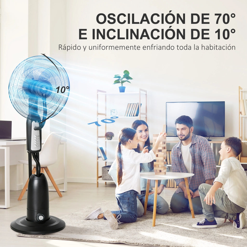 Ventilatore Nebulizzatore da Pavimento 90W ¨C zephmum ¨C Nero 44,5x120 cm