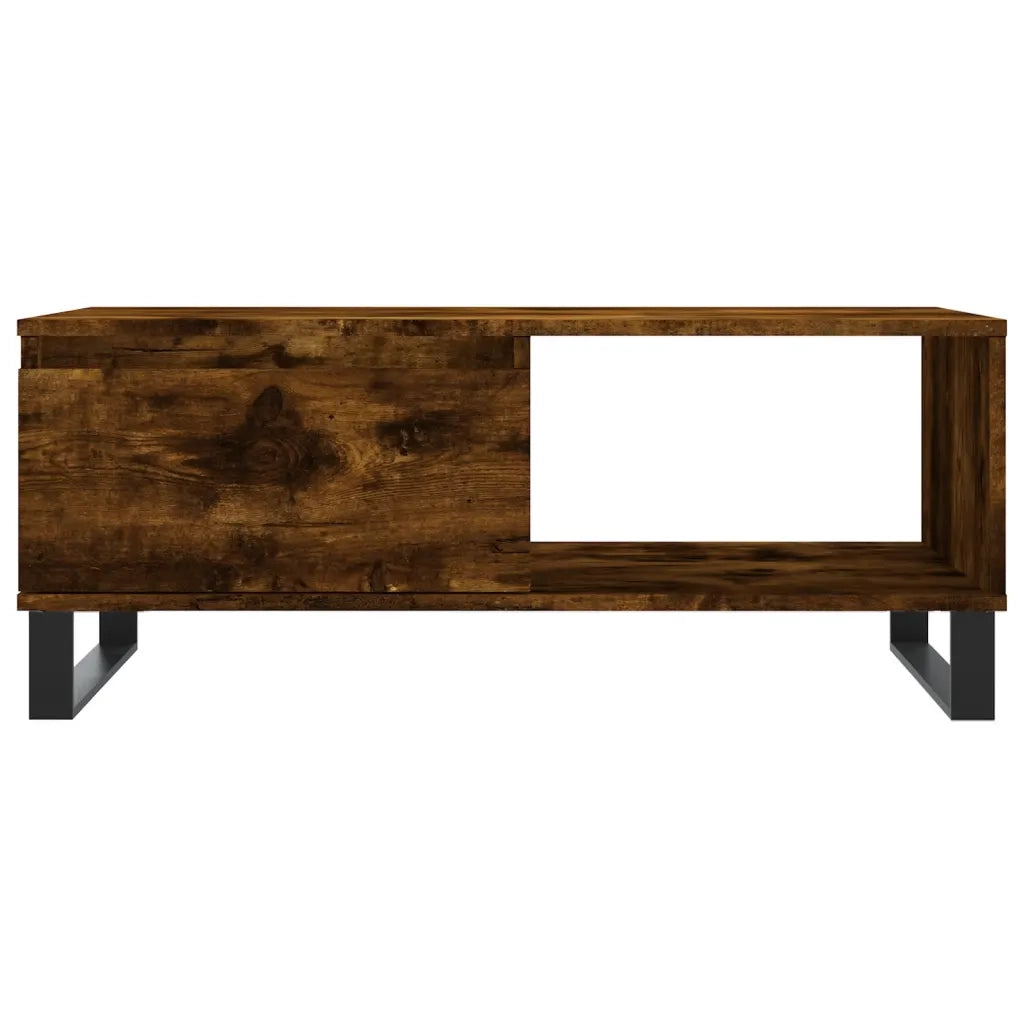 Tavolino da Salotto-Tavolino da soggiorno-Tavolo Rovere Fumo 90x50x36,5 cm Legno Multistrato 643091