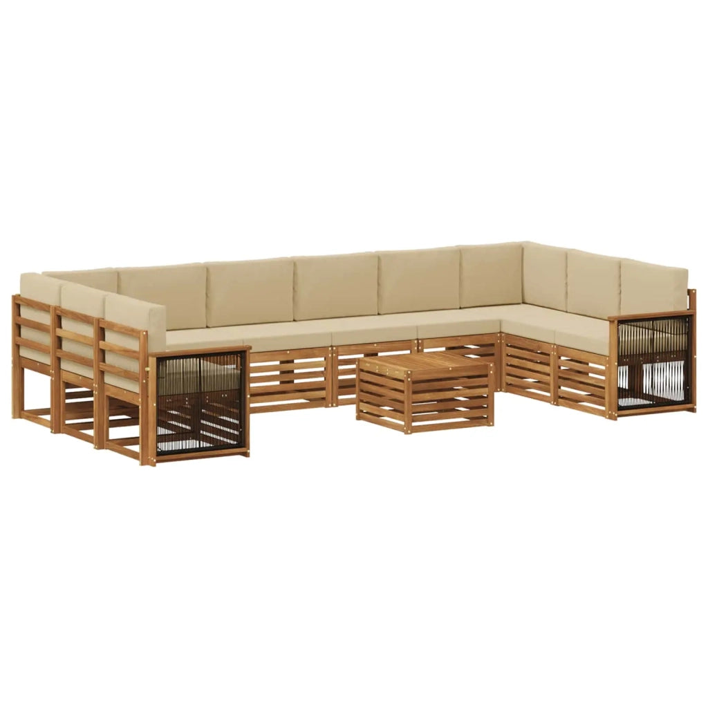 Set di divani da esterno con cuscino 8 pcs Naturale 3384924