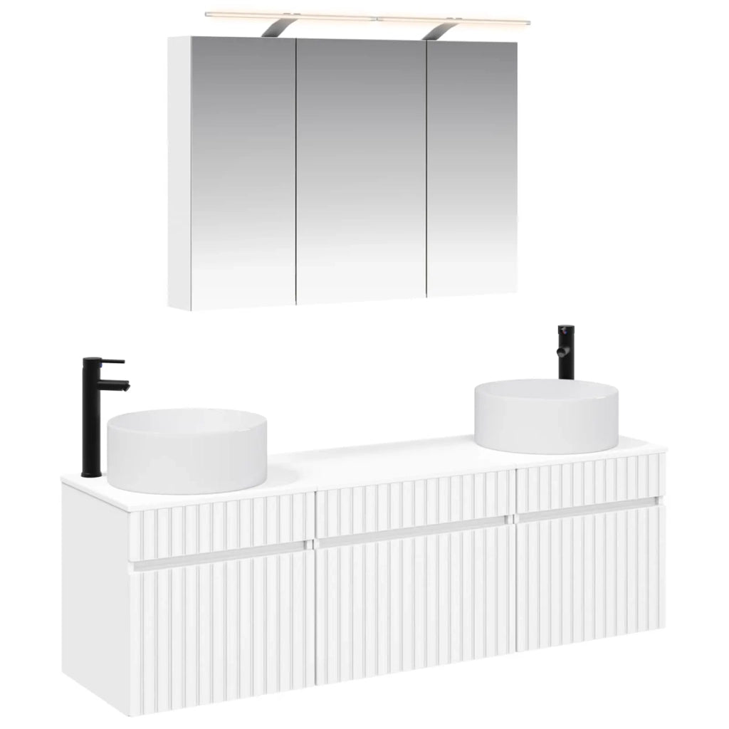 Set di Armadi da Bagno 4 pcs Bianco 100 x 14,5 x 70 cm 3406655