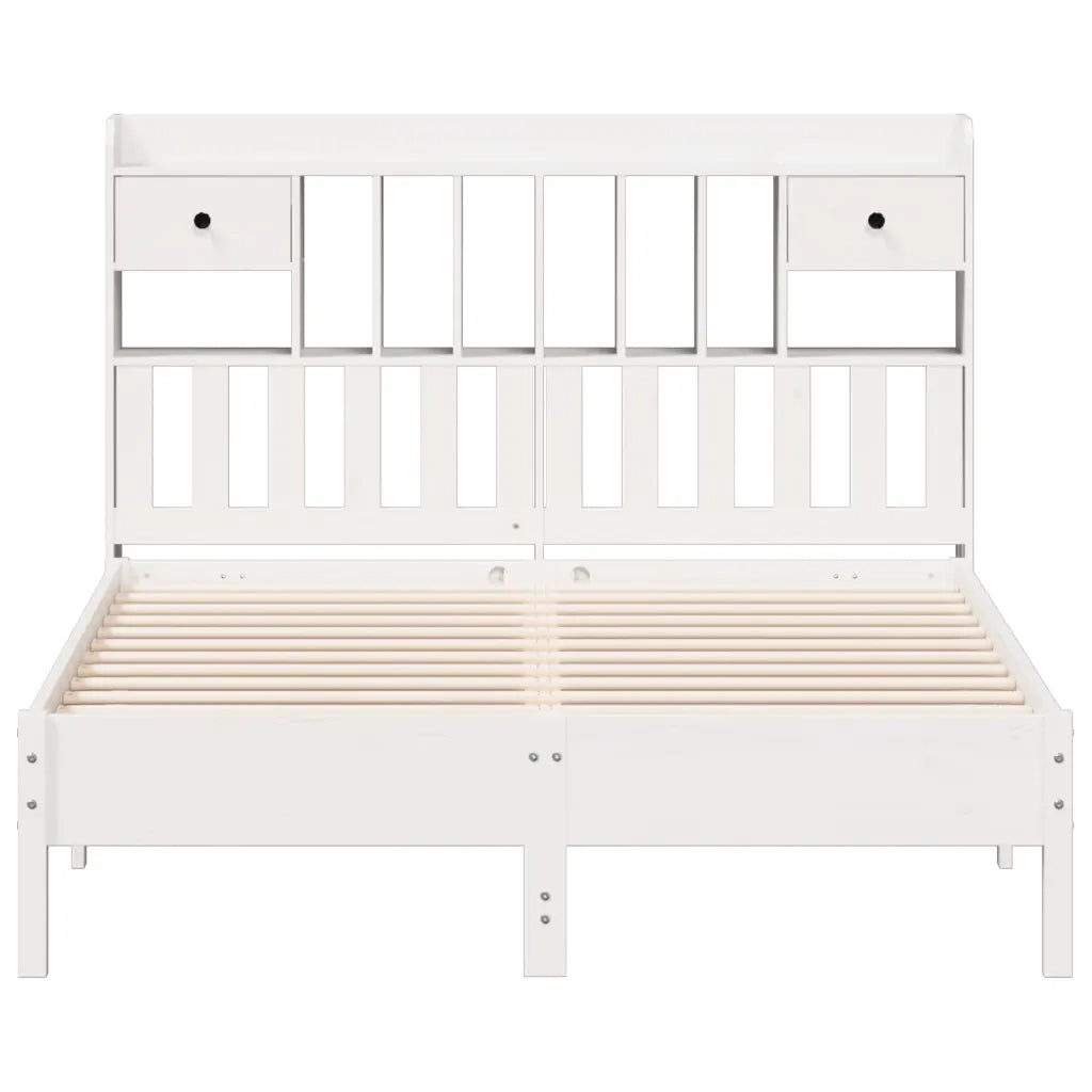 Letto Libreria senza Materasso Bianco 140x200 cm Legno di Pino 3322910