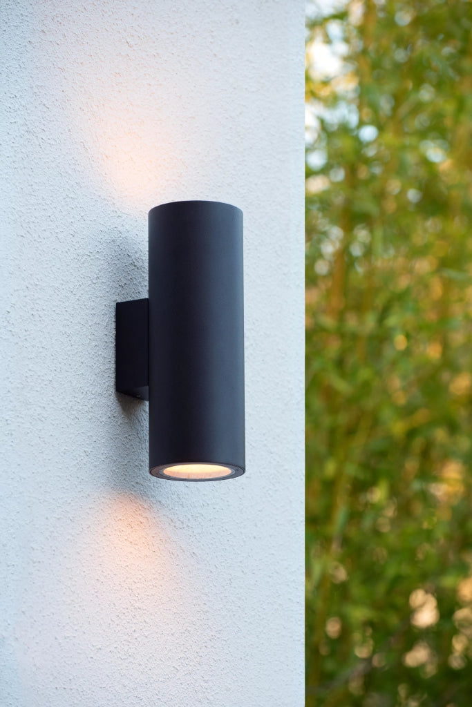 Applique esterna nera alluminio 2xE27 40W Volantis Lucide