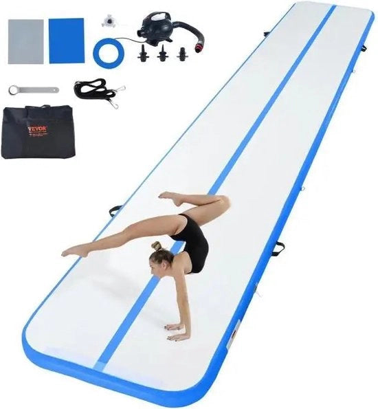 Mat per yoga e fitness extra spesso - 4 pollici spessore - Tapis roulant elettrico - Per uso domestico yoga fitness cheerleading spiaggia parco acqua - Blu