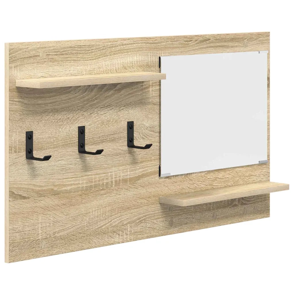 Appendiabiti a muro con specchio Rovere Sonoma 90 x 10 x 50 cm CFW6578007