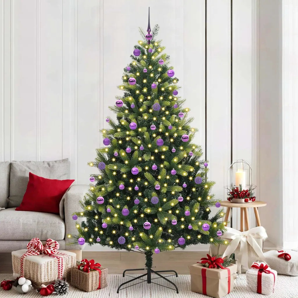 Albero di Natale | Decorazioni natalizie Artificiale a Cerniera con 300 LED 210 cm