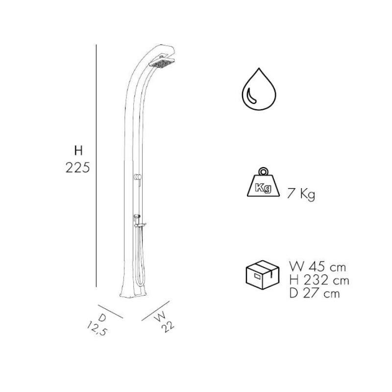 Doccia Tradizionale In Polietilene Spring Plus Con Miscelatore E Doccetta Mobile Colore Arancione/Inox Cv-B145/2009-I