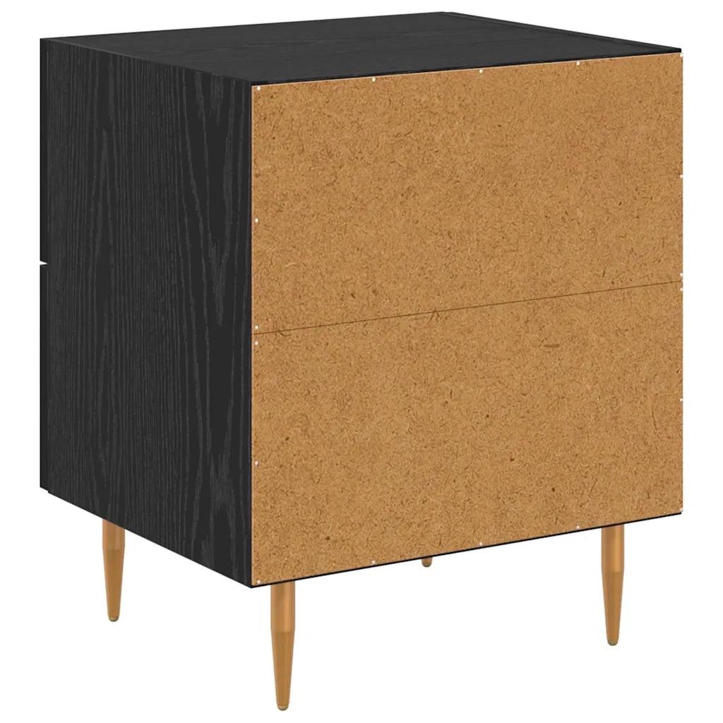 Armadio da Notte 2 pcs Rovere Nero 40 x 35 x 47,5 cm