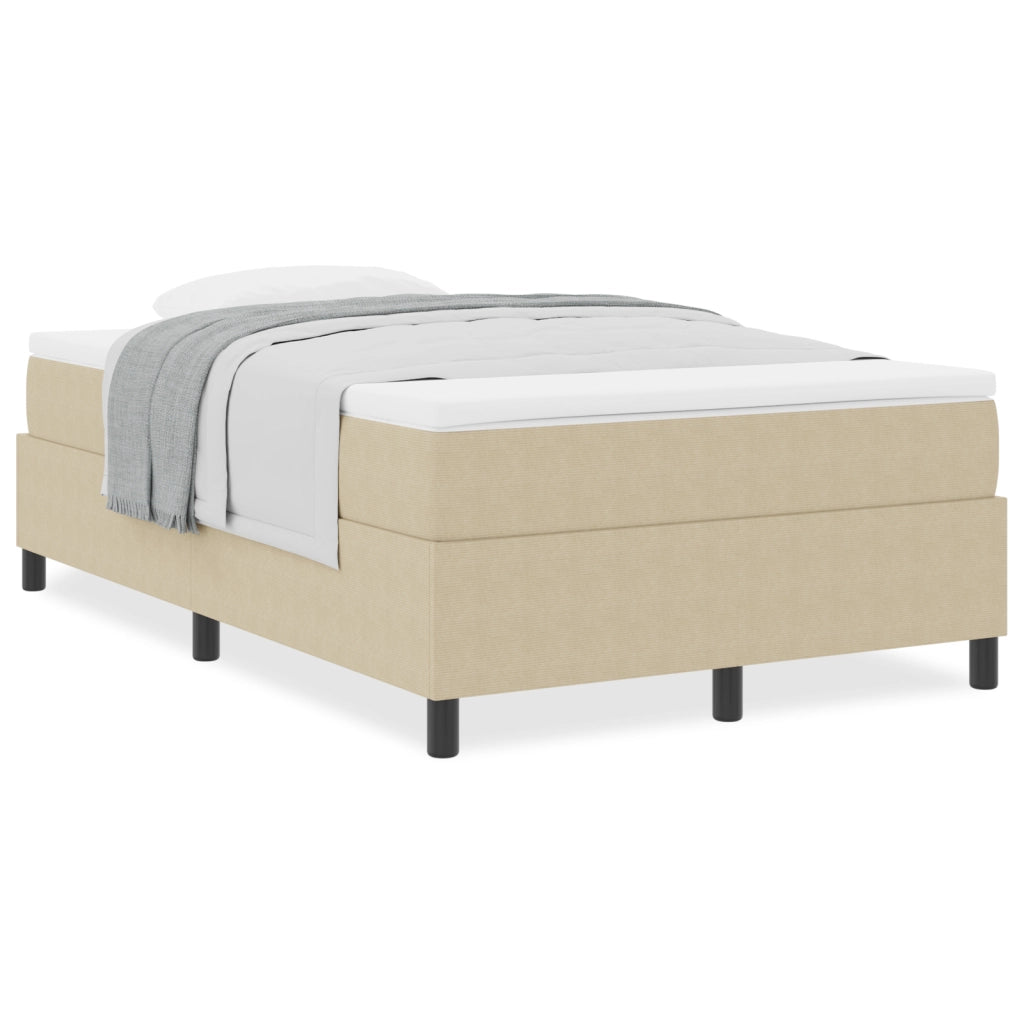 Box Spring Bed con Materasso Verde Chiaro Grigio Piccolo Doppio Tessuto Corduroy